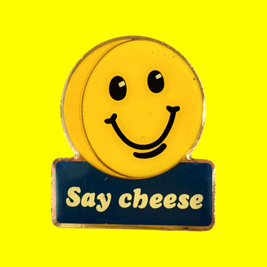 "Say Cheese" Smiley Pin (90s)