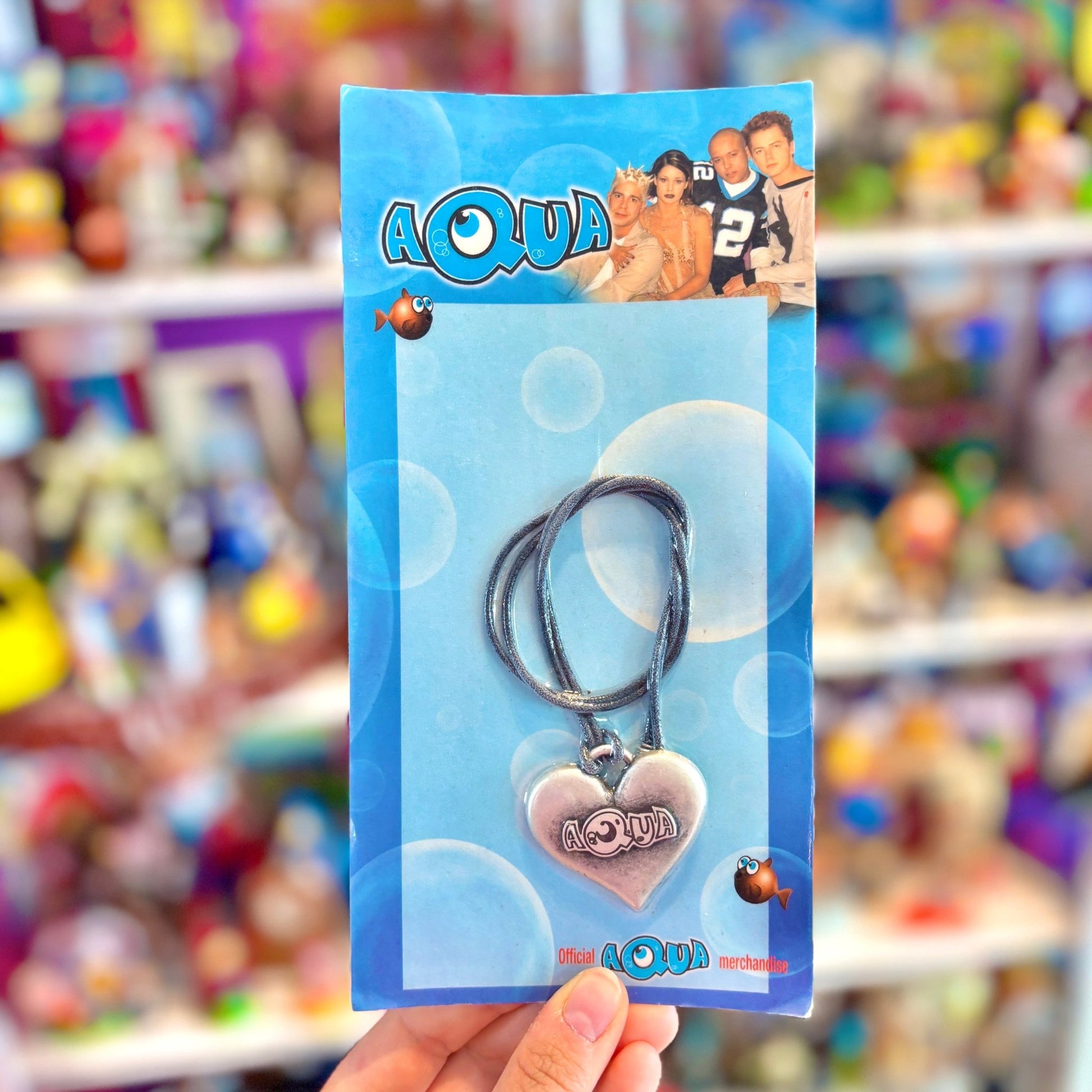 Aqua Band: Heart Logo Pendant Necklace (MOC, 90s) - PopCultGang