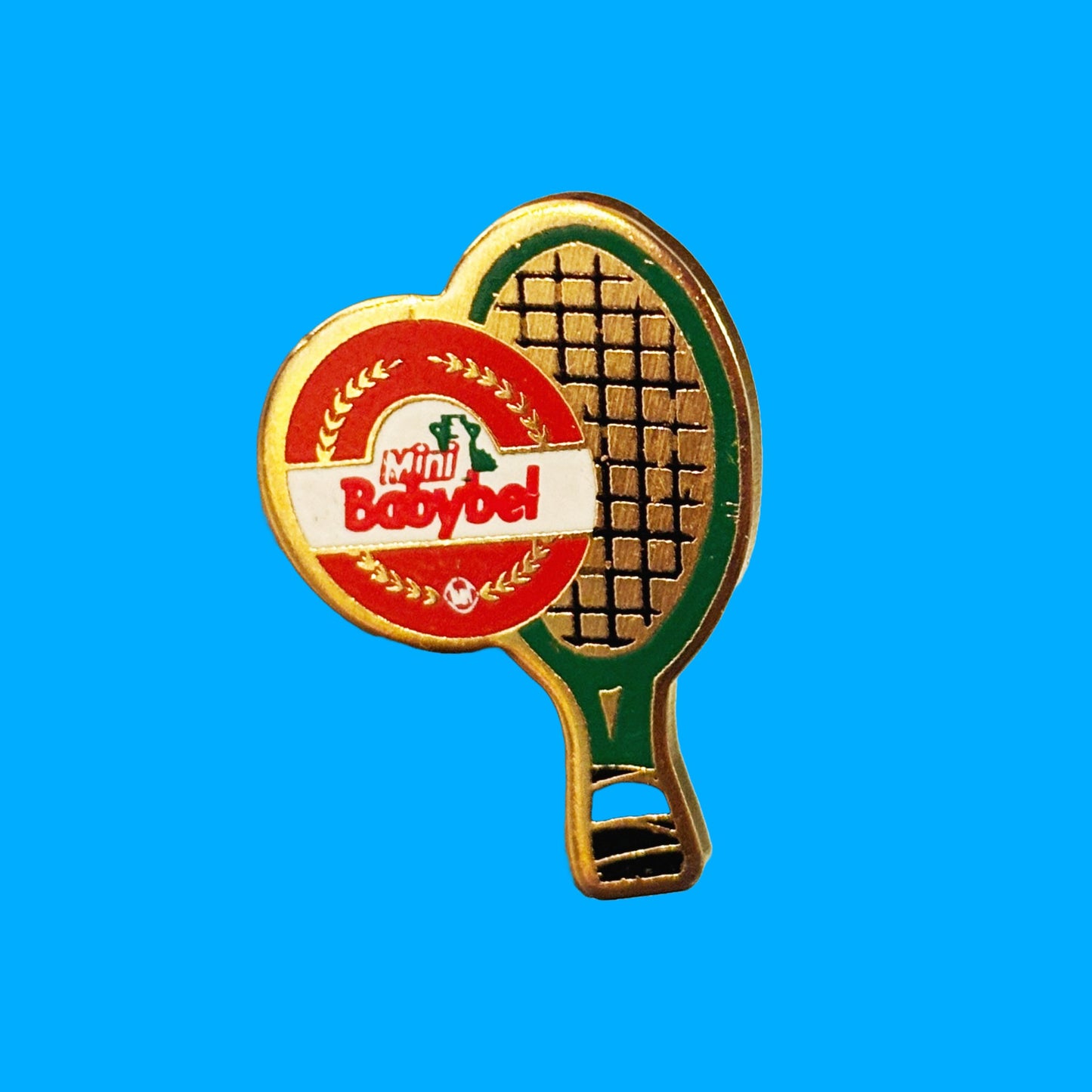 Babybel Cheese Tennis Racket Enamel Pin (90s) - PopCultGang