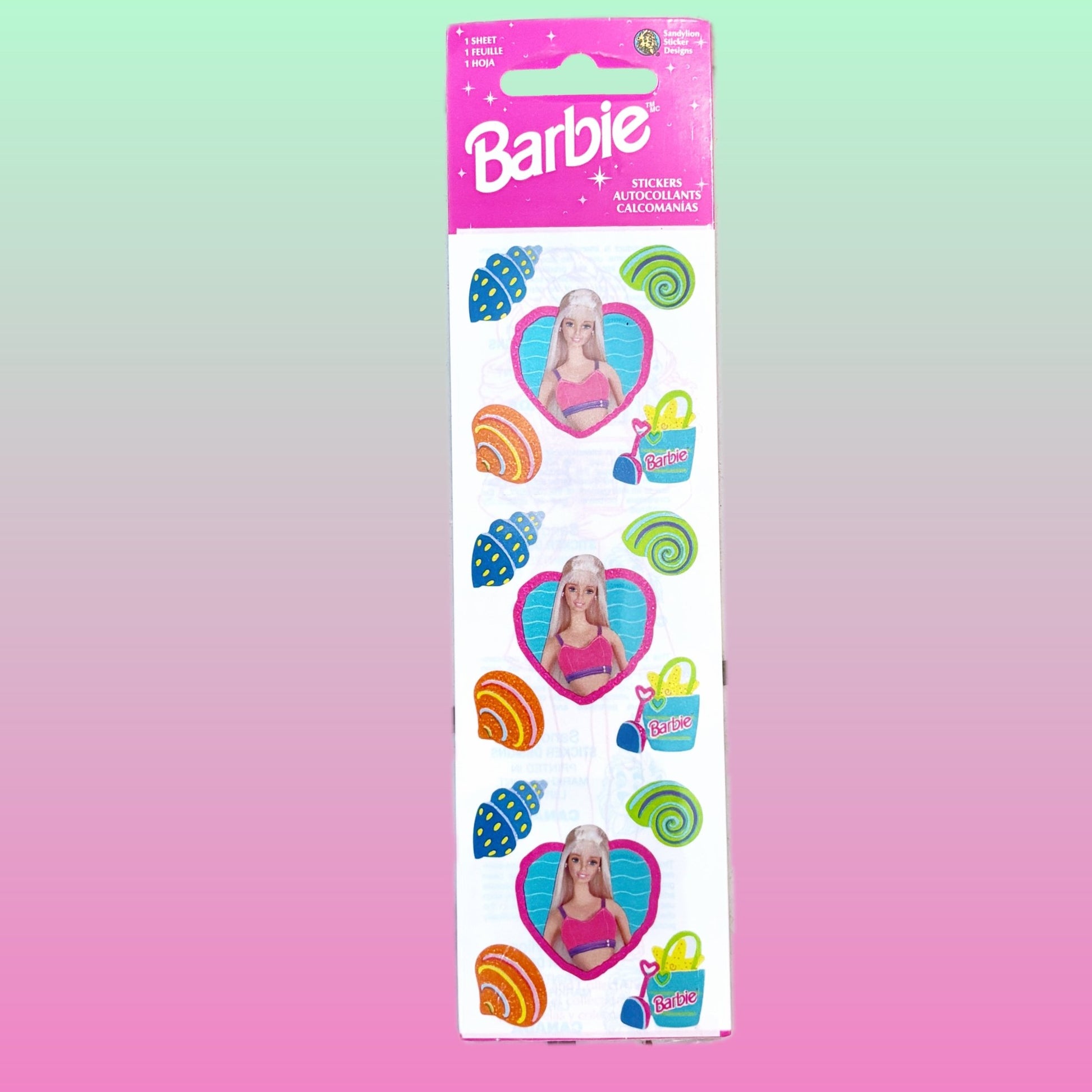 Barbie Beachy Shell Themed Stickers (Sandy Lion, 2000s) - PopCultGang