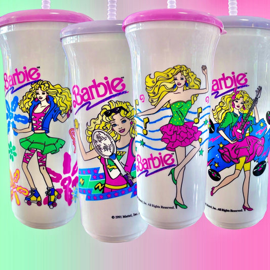 Barbie Drinking Cup With Straw (Mattel, 90s) - PopCultGang