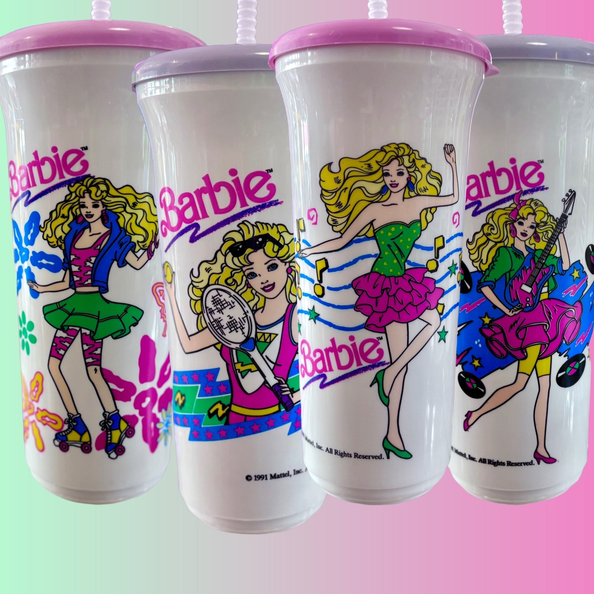 Barbie Drinking Cup With Straw (Mattel, 90s) - PopCultGang