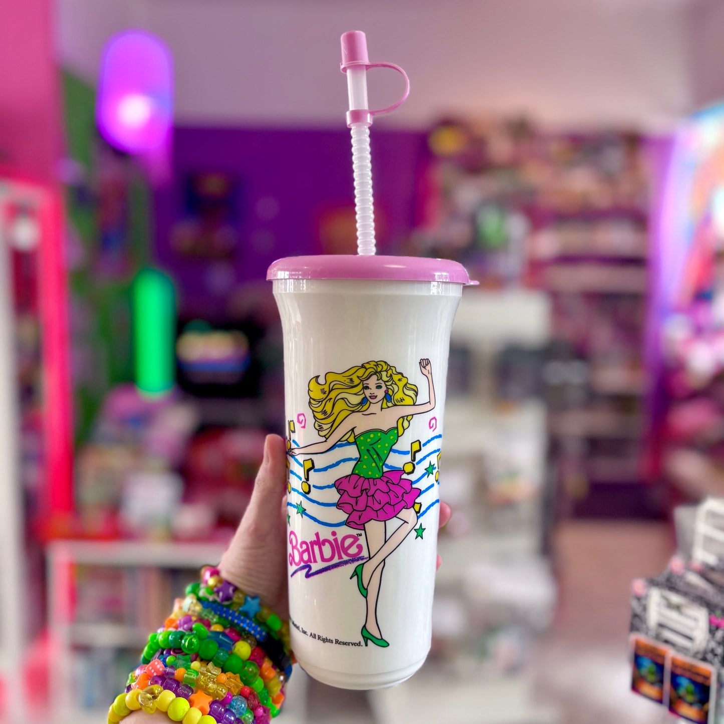 Barbie Drinking Cup With Straw (Mattel, 90s) - PopCultGang