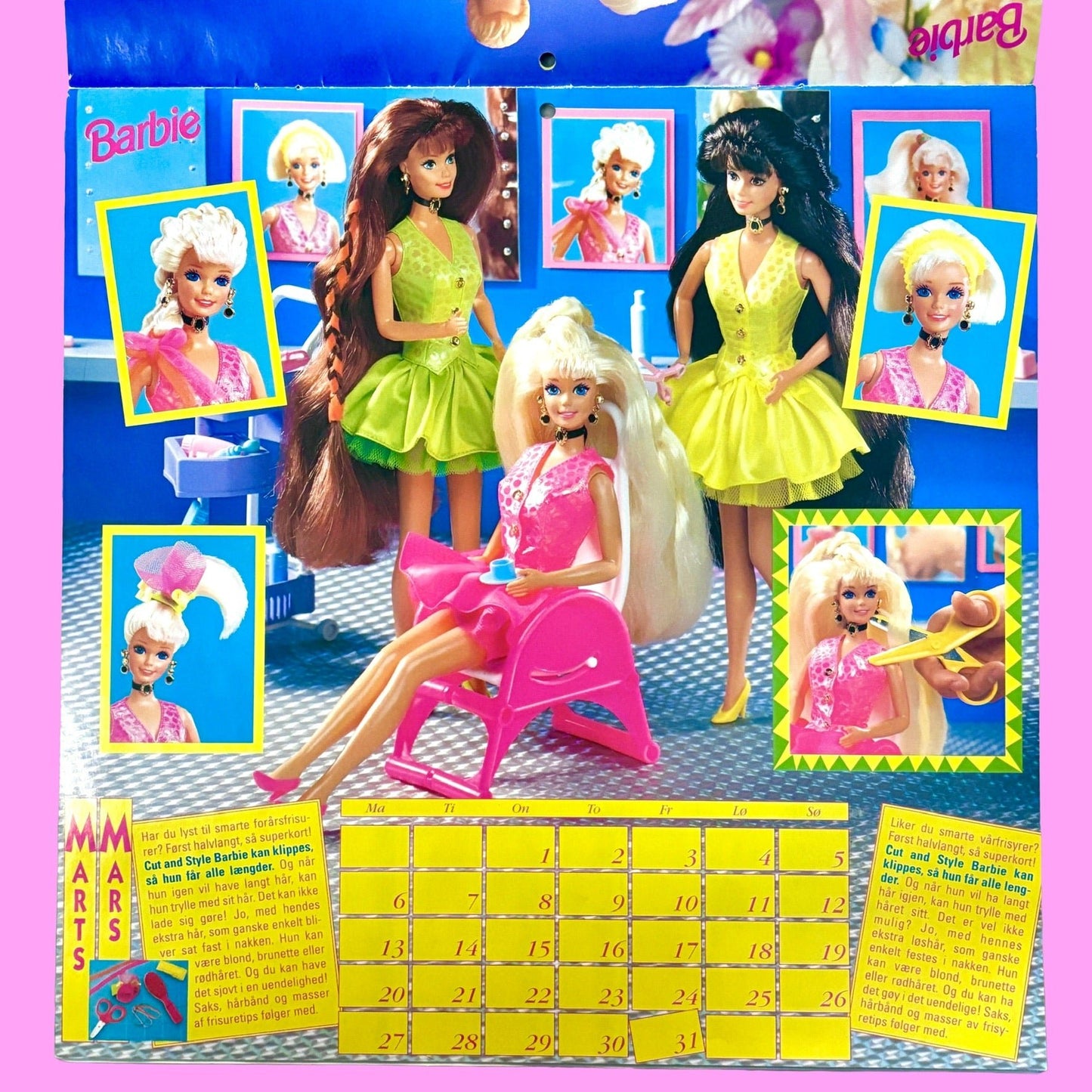 Barbie Wall Calendar 1995 (danish exclusive, Mattel) - PopCultGang