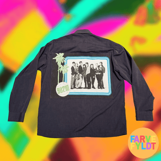 Beverly Hill 90210 - Upcycled Black Button - up Shirt (FARVEFYLDT x POPCULTGANG) - PopCultGang