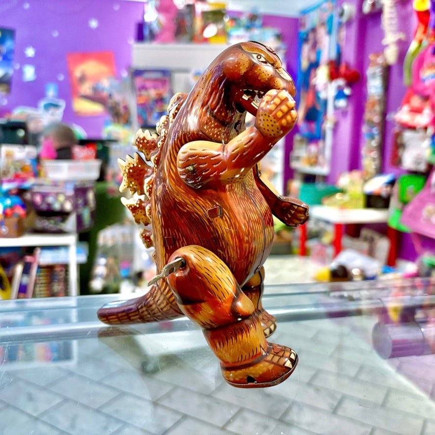 Billiken Shokai: GODZILLA - The Golden Age Of Tin Toys - Wind - Up Figure - Brown Version (Japan Exclusive, 90s) - PopCultGang