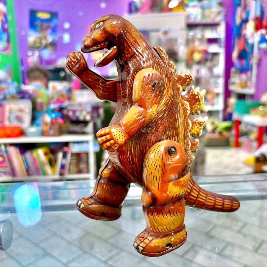 Billiken Shokai: GODZILLA - The Golden Age Of Tin Toys - Wind - Up Figure - Brown Version (Japan Exclusive, 90s) - PopCultGang