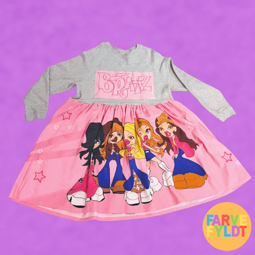 Bratz Upcycled Grey & Pink Shirt Dress (FARVEFYLDT x POPCULTGANG) - PopCultGang