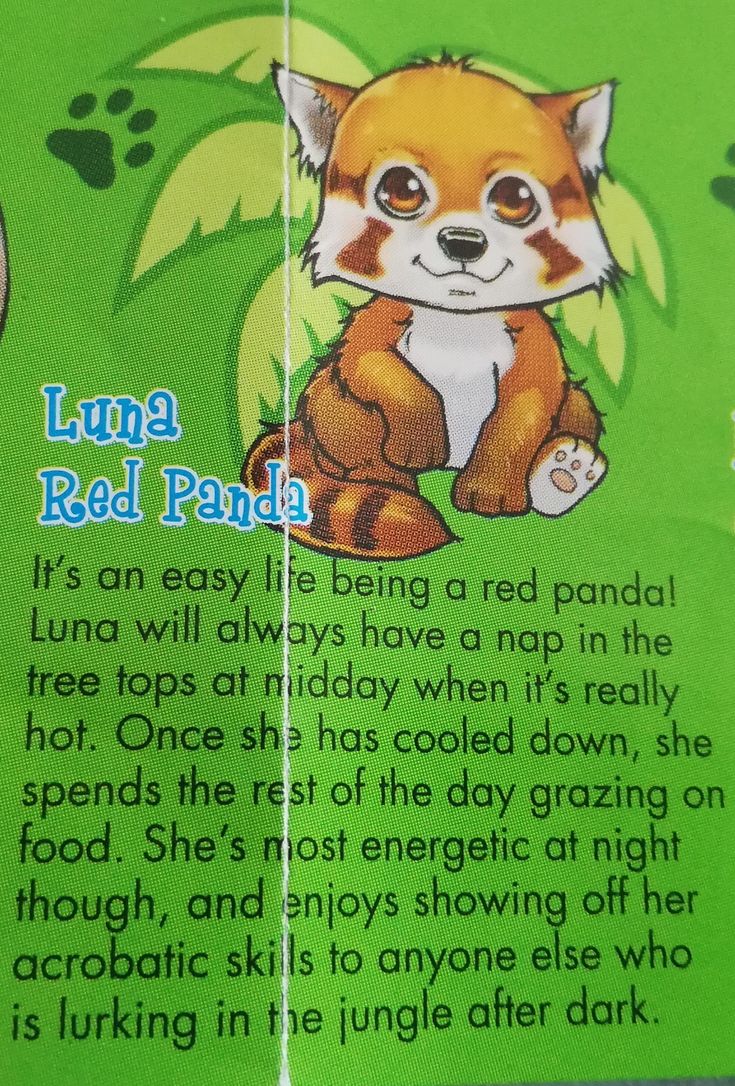 Jungle In My Pocket - Luna The Red Panda - Fluffy Flocked Mini Figure (MEG, 2007)
