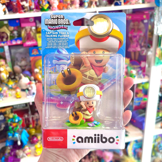 Captain Toad and Talking Flower Amiibo Figure (Super Mario Bros Wonder/Nintendo) - PopCultGang