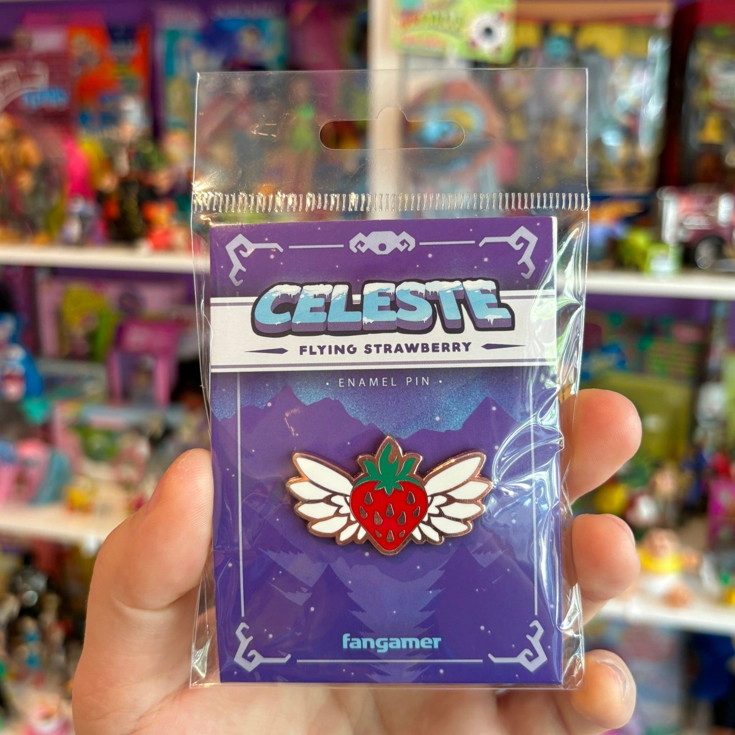 Celeste - Flying Strawberry Enamel Pin - PopCultGang