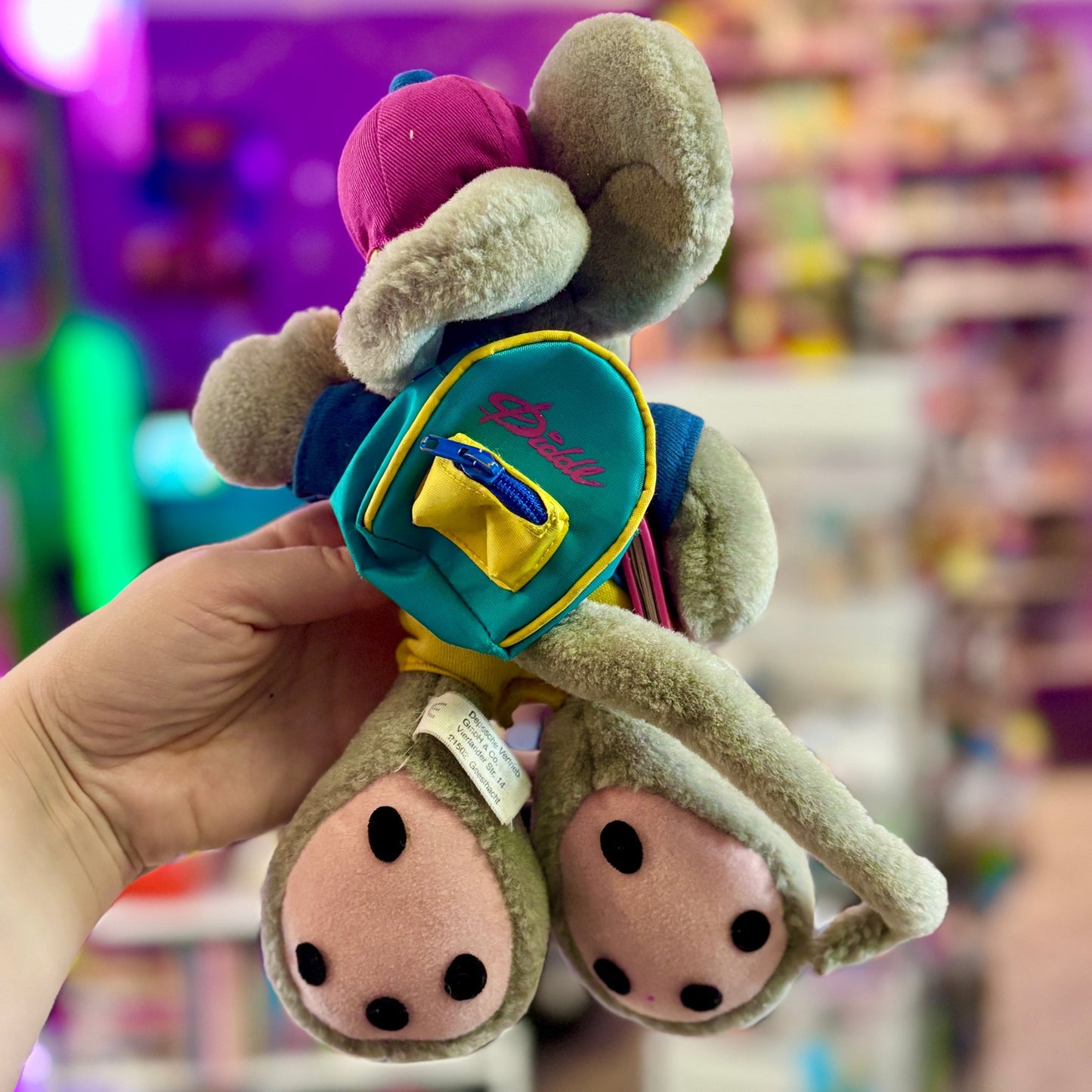 Diddl: Grey Diddl Plush With Cap Backpack and Calendar (1999) - PopCultGang