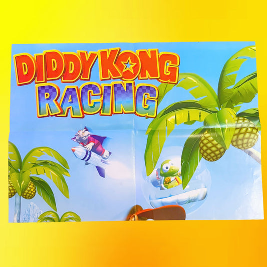 Diddy Kong Racing Double Sided Poster - Diddy & Taj (Nintendo Official Magazine UK, 90s) - PopCultGang