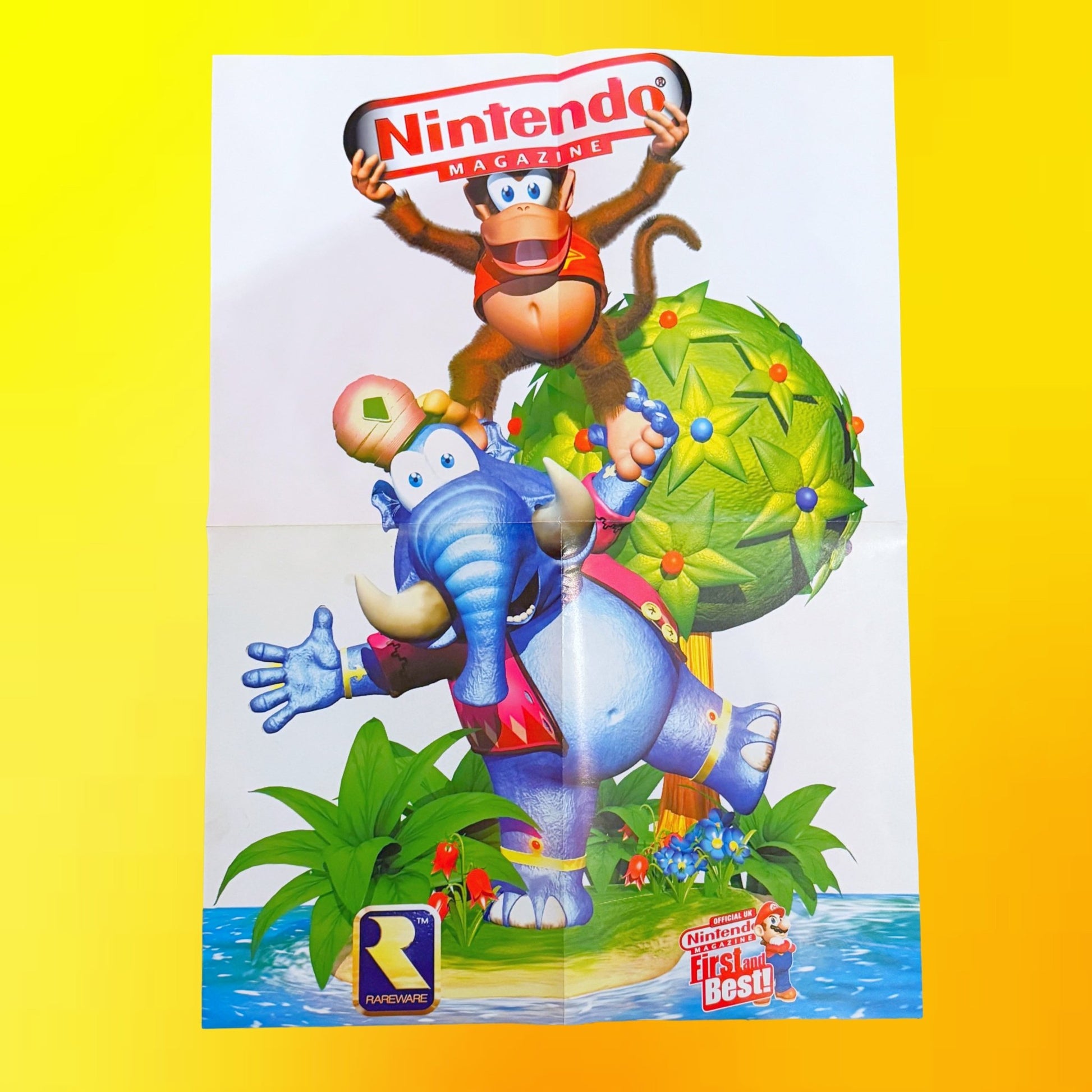 Diddy Kong Racing Double Sided Poster - Diddy & Taj (Nintendo Official Magazine UK, 90s) - PopCultGang