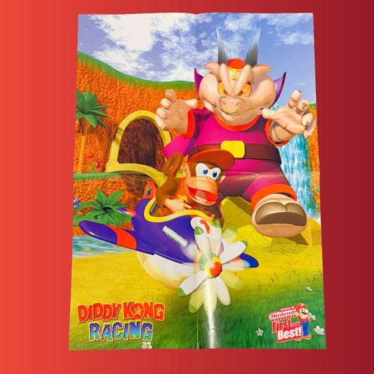 Diddy Kong Racing Double Sided Poster - Diddy & Wizpig (Nintendo Official Magazine UK, 90s) - PopCultGang