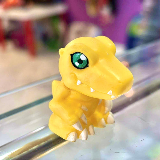 Digimon: Agumon Arms Forward Finger Puppet - Soft Vinyl Figure (Bandai, 1999) - PopCultGang
