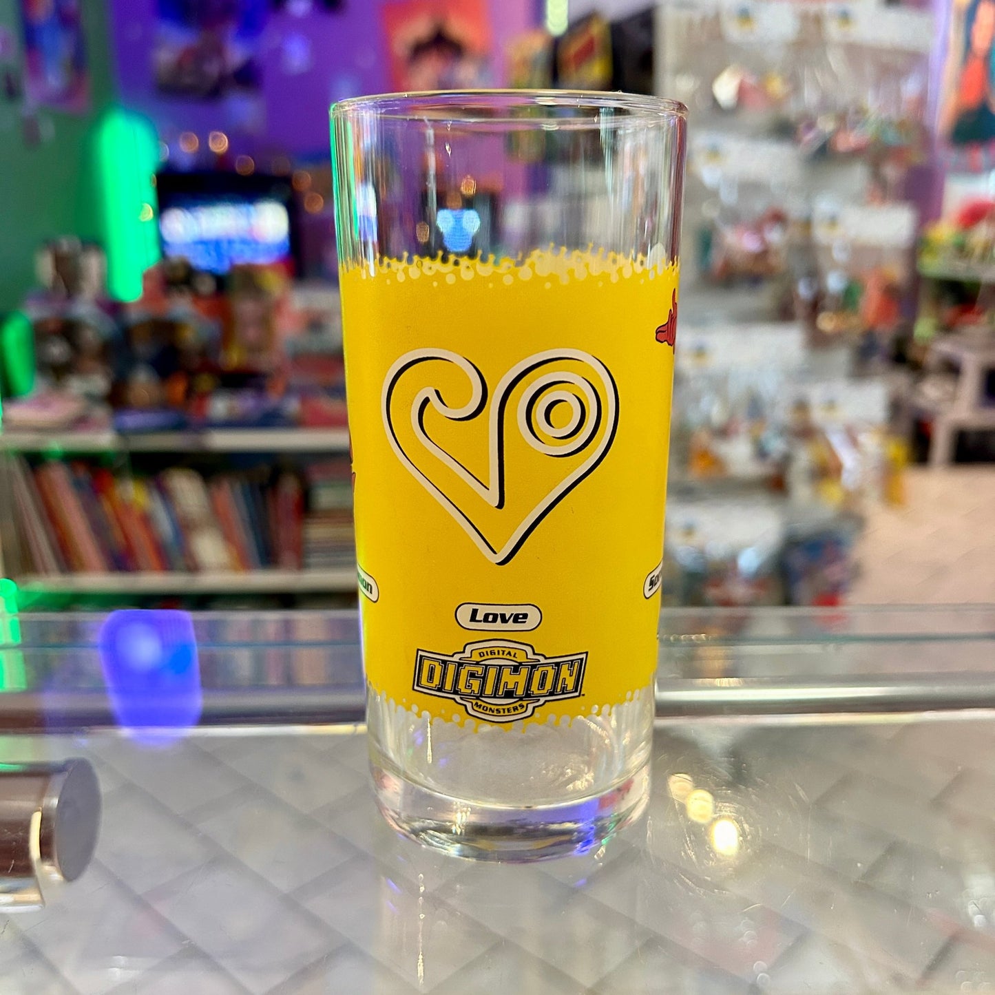 Digimon Glass with Sora & Biyomon (2000s) - PopCultGang