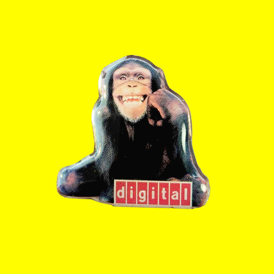 Digital Smiling Monkey Enamel Pin (90s) - PopCultGang