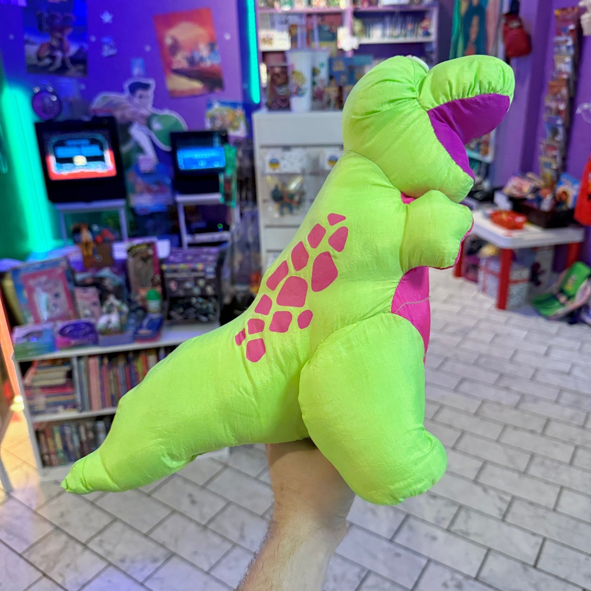 Dinoroar Plush - Neon Green T - rex (1992) - PopCultGang