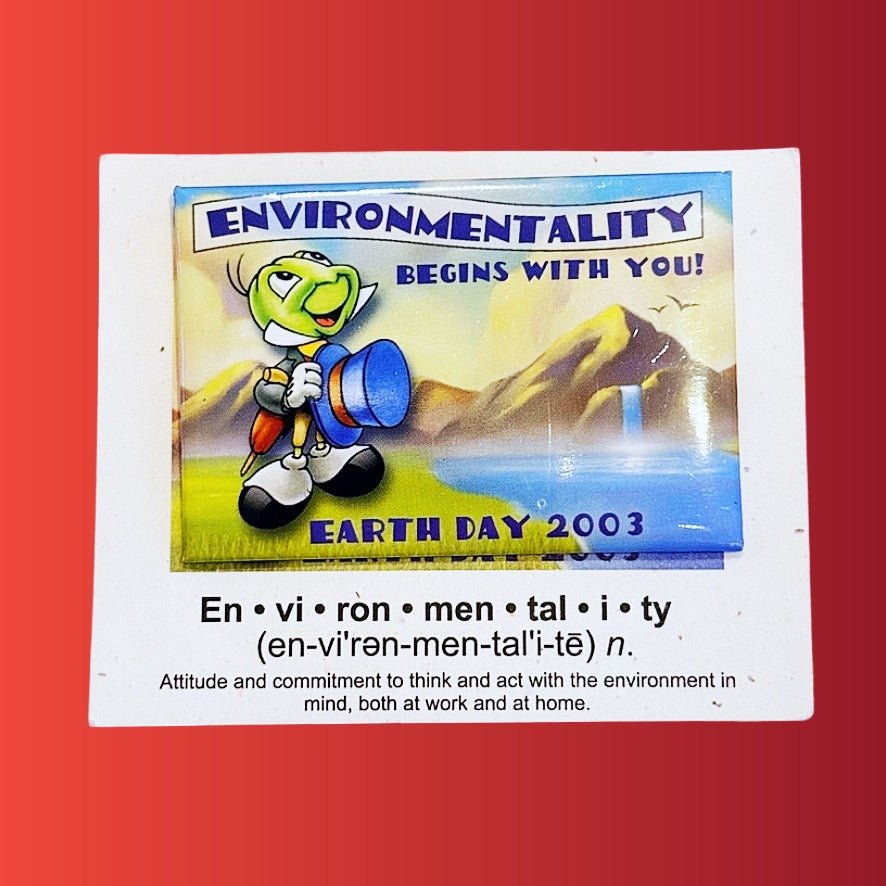 Disney Earth Day 2003: Jiminy Cricket Pinback Badge - PopCultGang