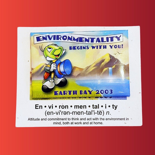 Disney Earth Day 2003: Jiminy Cricket Pinback Badge - PopCultGang