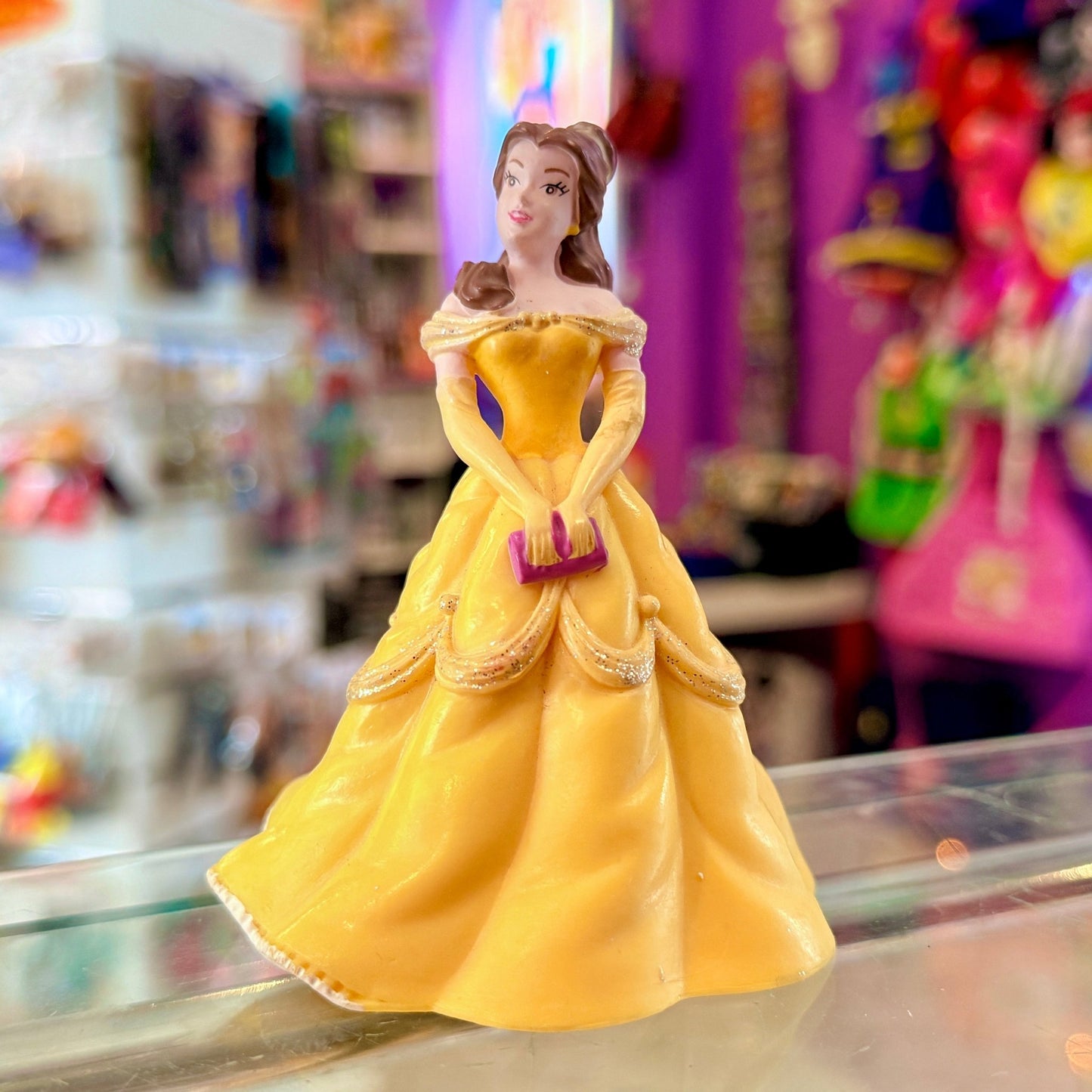 Disney Princesses: Beauty & The Beast - Belle Glittery Dress PVC Figure (2000s) - PopCultGang