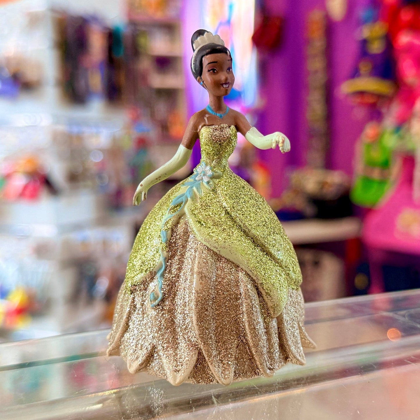 Disney Princesses: The Princess & The Frog - Tiana Glittery Dress PVC Figure (2000s) - PopCultGang