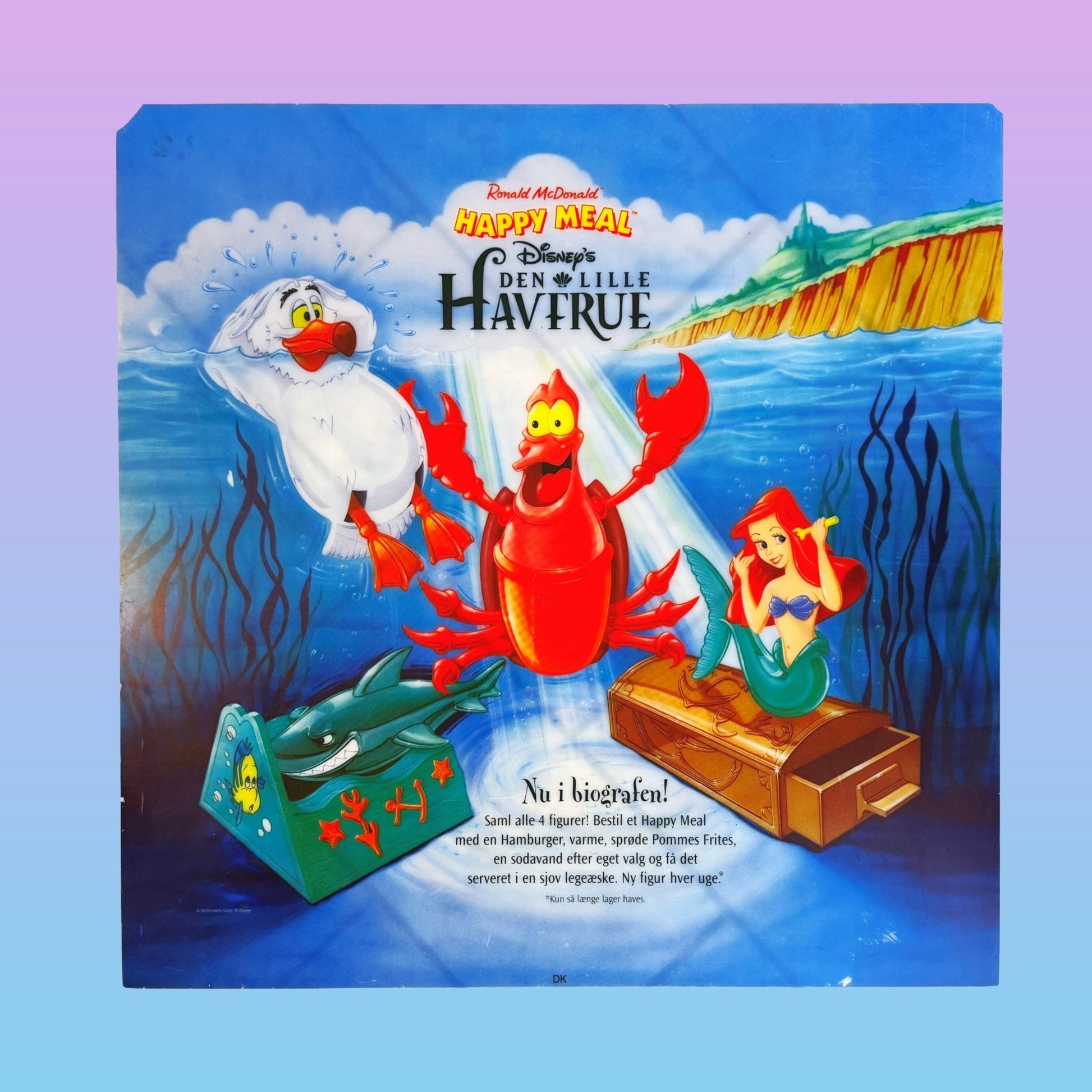 Disney's The Little Mermaid: McDonalds Happy Meal - Store Display Plastic Sign (90s) - PopCultGang