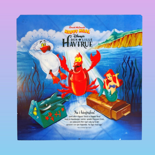 Disney's The Little Mermaid: McDonalds Happy Meal - Store Display Plastic Sign (90s) - PopCultGang