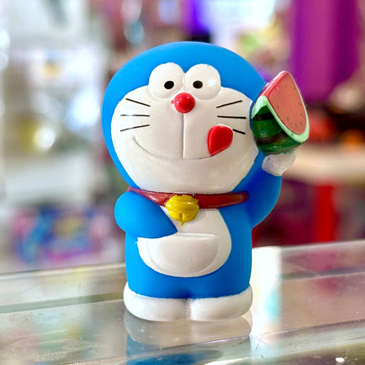 Doraemon: Eating Watermelon Finger Puppet - Soft Vinyl Figure (90s) - PopCultGang