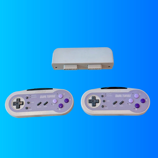 Dual Turbo Wireless Controller Set + Receiver - Super Nintendo (Acclaim, 90s) - PopCultGang