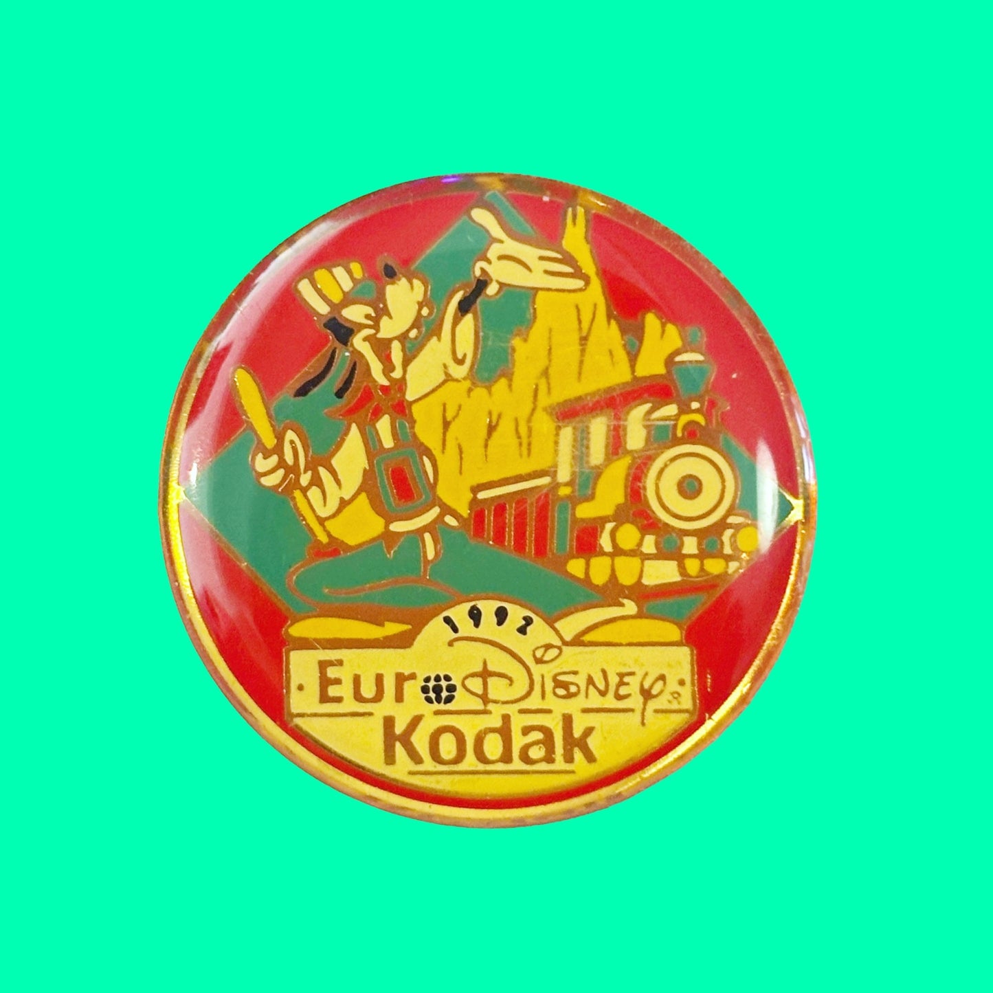 Euro Disney Park: Grand Opening Enamel Pin Buttons Mickey, Donald Duck, Pluto, Minnie (Kodak, 1992) - PopCultGang