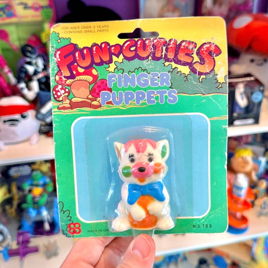 Fun Cuties Finger Puppets: Popples Knock - Off Plastic Figure (MOC, 80s) - PopCultGang