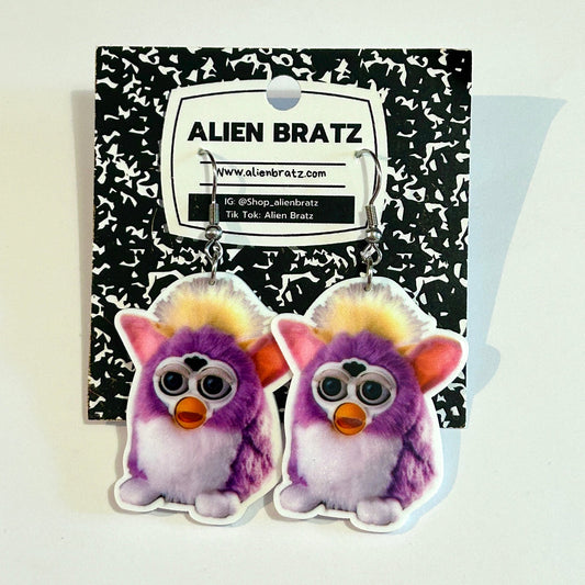 Furby Earrings (Purple) - PopCultGang