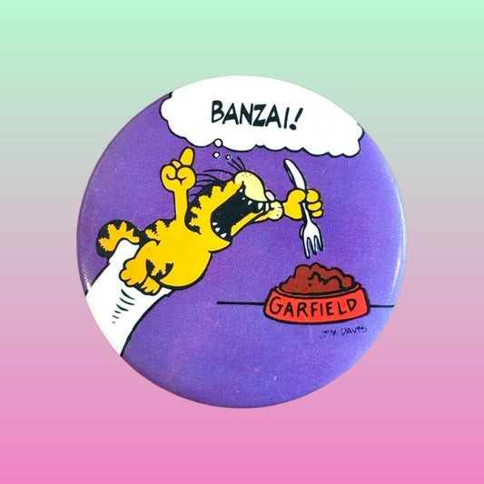 Garfield: "Banzai" - Pinback Badge (80s) - PopCultGang