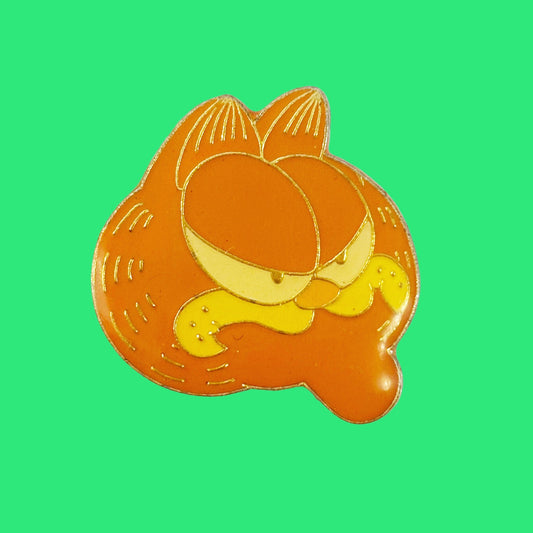 Garfield Face Big Chin Enamel Pin Badge (80s) - PopCultGang