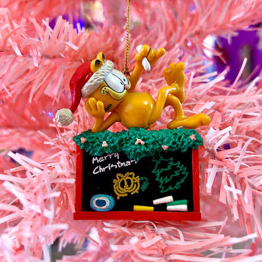 Garfield On Chalkboard Holiday Ornament (Hallmark, 1996) - PopCultGang