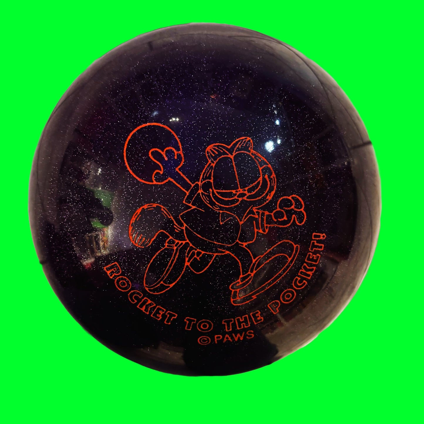 Garfield “Rocket To The Pocket!”Bowling Ball (Ebonite, 90s, undrilled) - PopCultGang