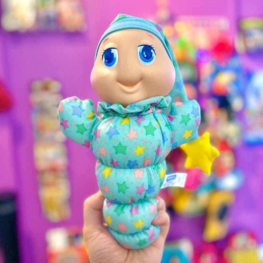Glo Worm: Blue Stars Plush (Hasbro, 1988) - PopCultGang