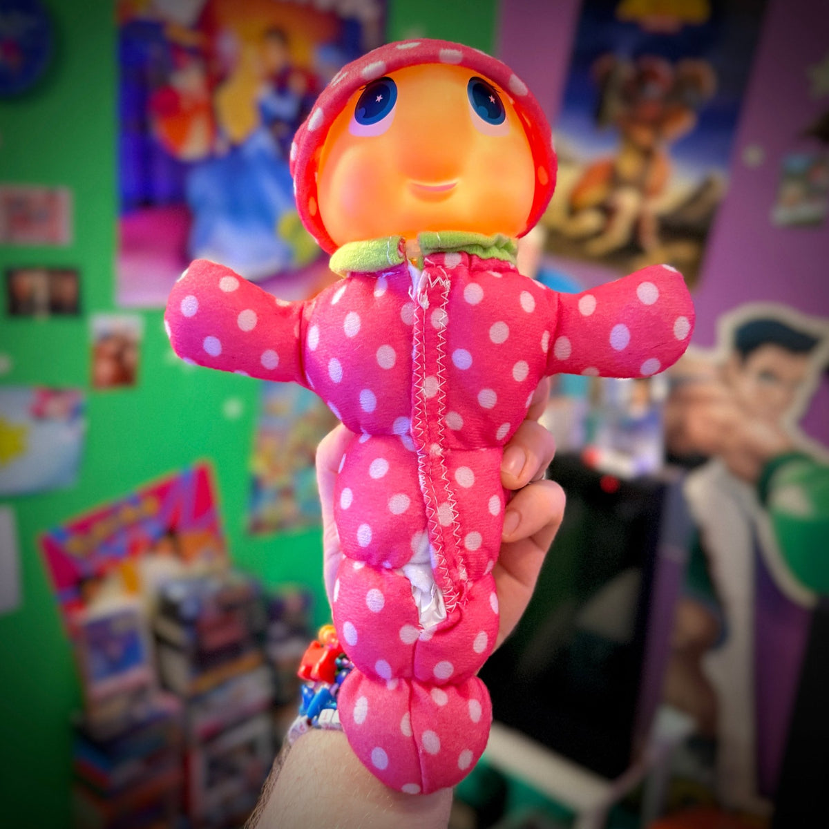 Gusy Luz Gloworm Pink Polkadot Caterpillar Plush (Molto, 2018) - PopCultGang
