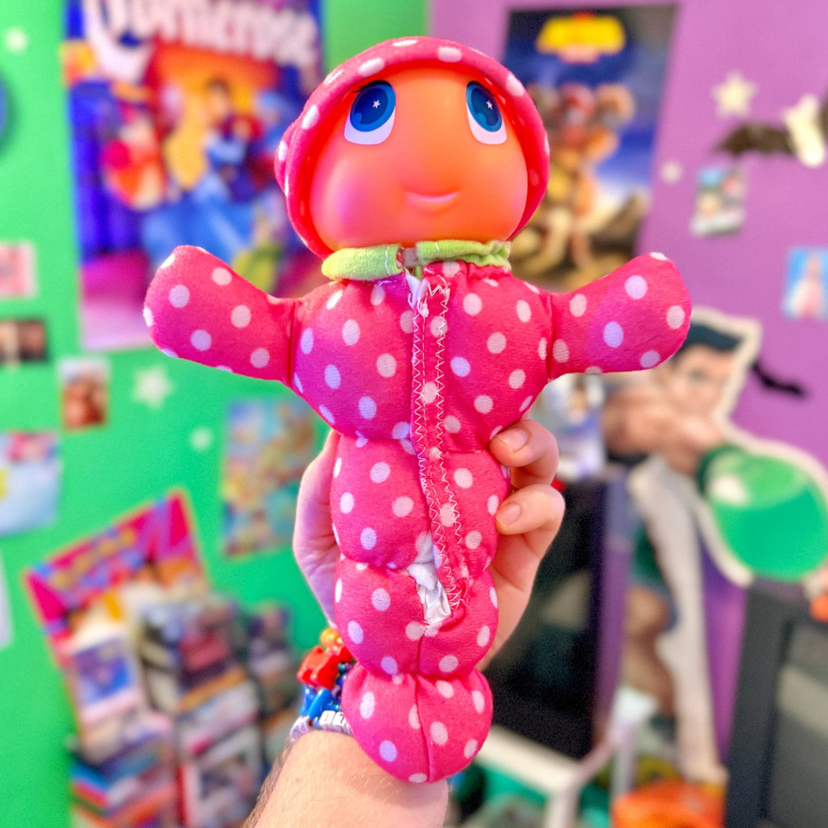 Gusy Luz Gloworm Pink Polkadot Caterpillar Plush (Molto, 2018) - PopCultGang