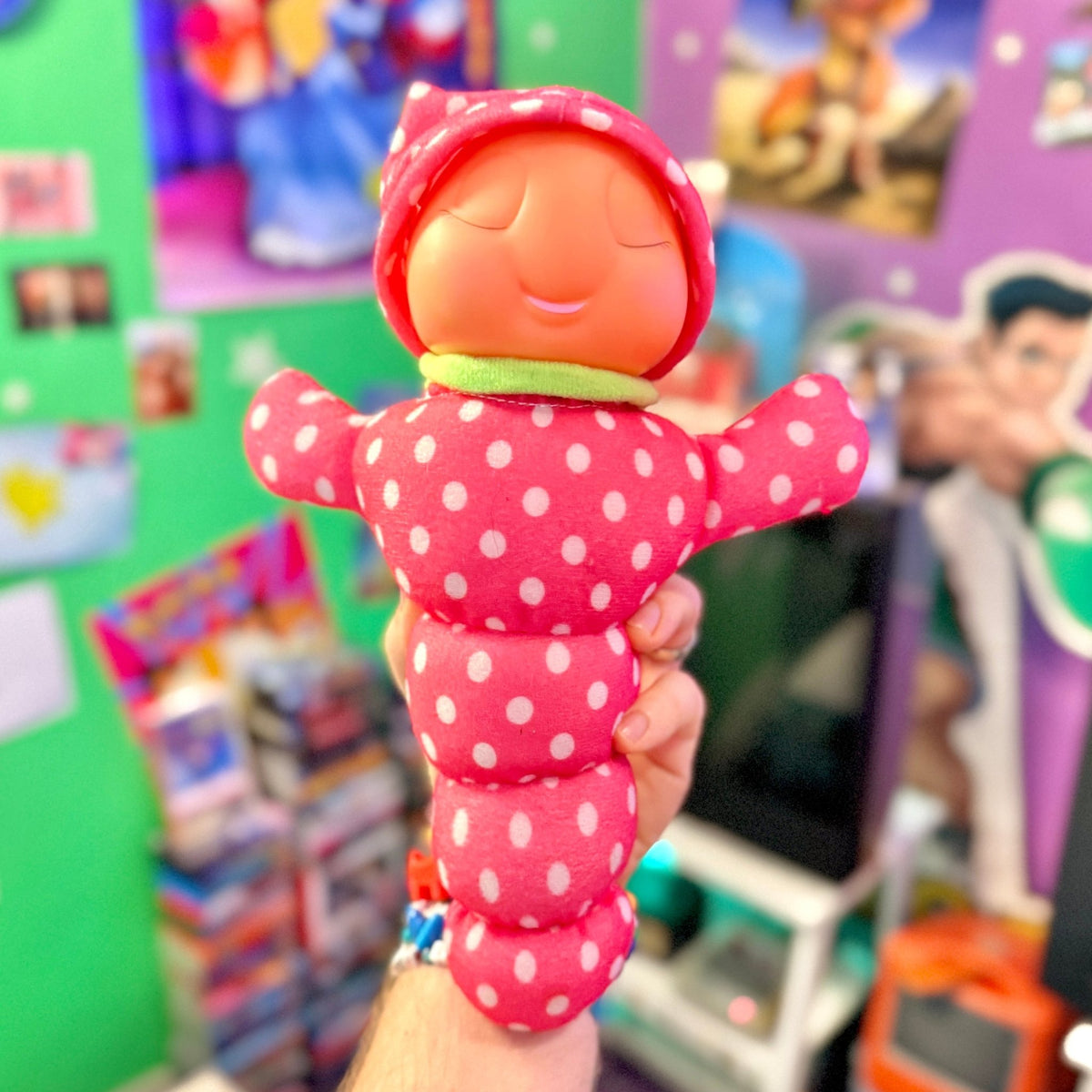 Gusy Luz Gloworm Pink Polkadot Caterpillar Plush (Molto, 2018) - PopCultGang