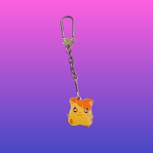 Hamtaro: Angry Hamtaro Metal Charm - Mini Keychain (2000s) - PopCultGang