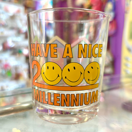 “Have A Nice Millennium” Smiley, Year 2000 Drinking Glass (2000s) - PopCultGang