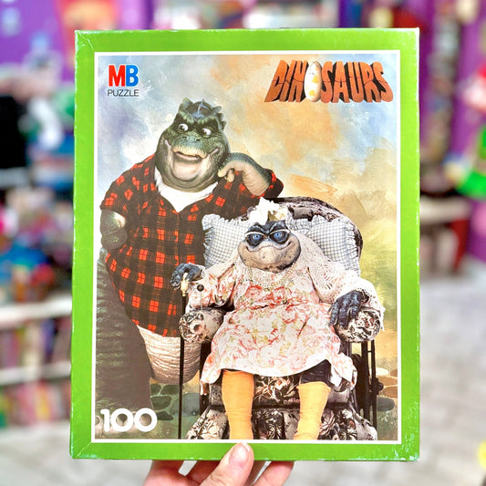 Jim Henson's Dinosaurs: Ethyl Grandma and Earl Sinclair Jigsaw Puzzle (Disney, 100 pieces, 90s) - PopCultGang