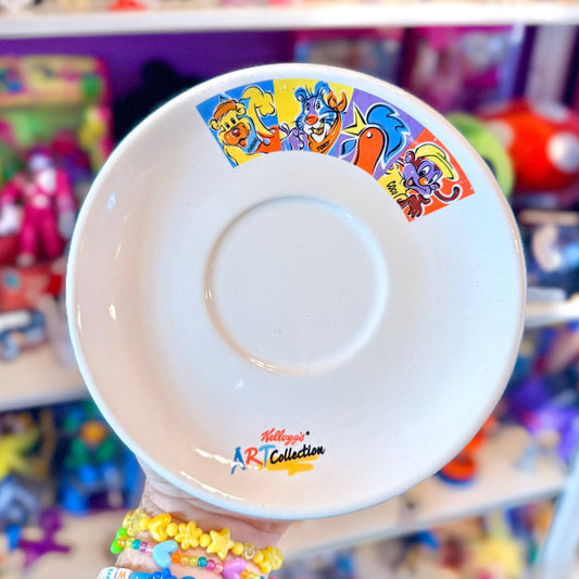 Kellogg’s Art Collection: Bowl & Saucer - Colorful Plate - Tony The Tiger, Chocos, Coco Pops (1995) - PopCultGang