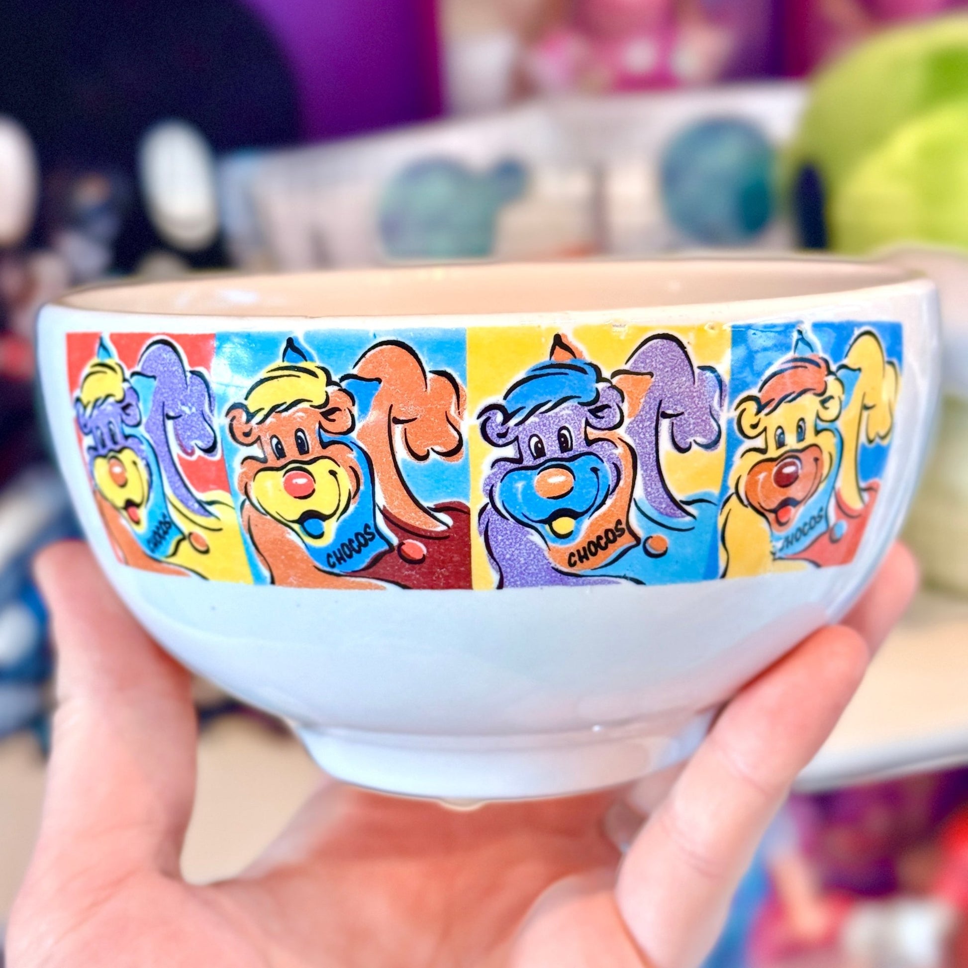 Kellogg’s Art Collection: Bowl & Saucer - Colorful Plate - Tony The Tiger, Chocos, Coco Pops (1995) - PopCultGang