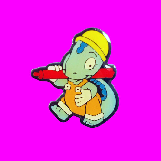 Kinder Surprise: Dapsy Dino Construction Worker Enamel Pin (90s) - PopCultGang