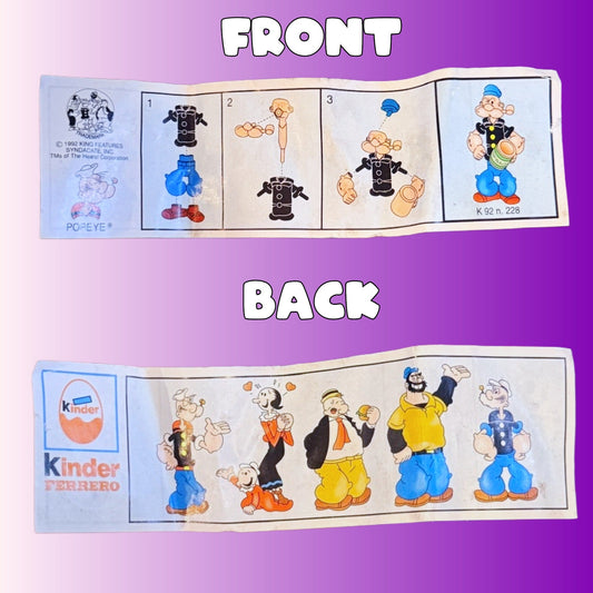 Kinder Surprise: Popeye With Spinach Mini Figure (1992) - PopCultGang