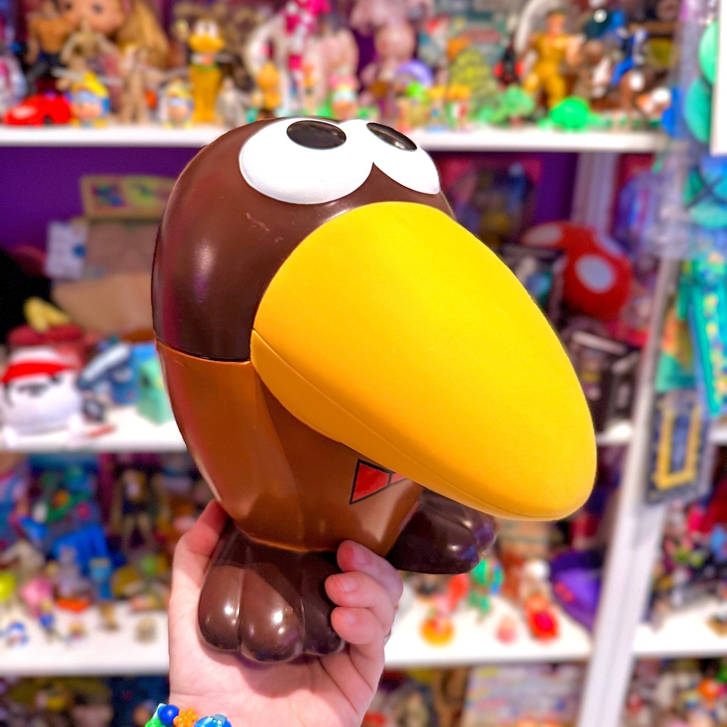 Kyoro - Chan: Chocolate Bird Candy Mascot - Super Jumbo Bank (Japan, 90s) - PopCultGang